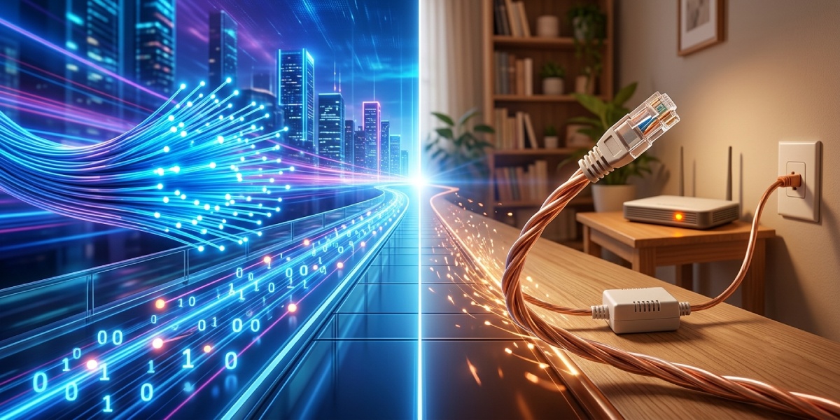 Confronto tra connessione in fibra ottica e connessione ADSL tradizionale